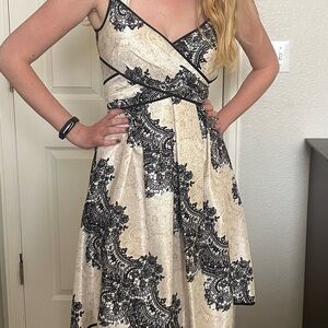 Elegant Black and Cream Dress